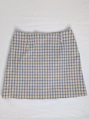 VTG Yellow Blue Plaid Mini Skirt Academia Revival 90s